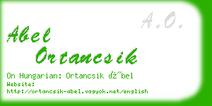 abel ortancsik business card